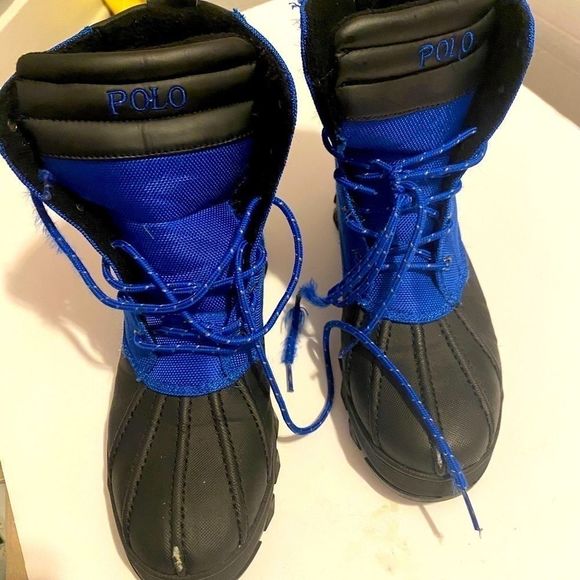 Ralph Lauren men polo boots black and blue , sz.6